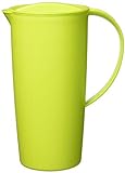 Rotho Caruba Krug 1.2l mit Deckel und Ausguss, Kunststoff (PP) BPA-frei, grün, 1.2l (16.0 x 10.5 x 22.0 cm)