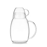 Saftwasserkrug Glaskessel mit Deckel und Griff, Glassaftkrug mit Deckel und Griff, 1700 ml Wasserkaraff