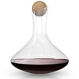 Intirilife Glas Karaffe mit 1.8 Liter für Rotwein - Dekantierkapazität 750ml - Bleifreies Kristallglas Dekanter Mundgeblasen Weinbelüfter Weinkaraff