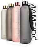 MAMEIDO Trinkflasche 1l Carbon Grey - auslaufsicher, Kohlensäure geeignet, BPA frei - Sportflasche aus Tritan - BPA frei - Wasserflasche für Sport, Outdoor, Gym & Bü