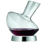 WMF Jette Weindekanter mit Edelstahl-Sockel 0,75l, Glas, Dekantierflasche für Rotwein, Weinbelüfter, pflegeleicht, formschön, edel, hoch