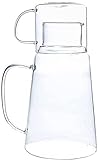 1200 ml Nachttisch-Wasserkaraffe mit Becherglas und Griff, Wasserkocher, Getränkekrug for Schlafzimmer, Wohnzimm