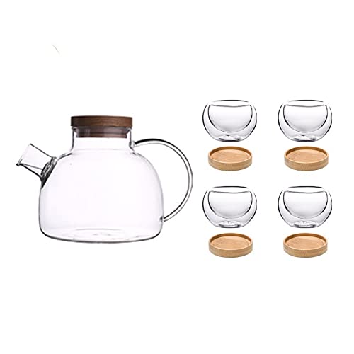 dxjsf Wasserkrug Glas Teekanne Hochtemperaturbeständige duftende Teekanne Tee Brühtopf Haushalt Teetasse Tee Set Beheizte Glasscheck Wasserkaraffe (Color : C)
