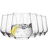 Krosno Wassergläser Saftgläser Whiskygläser Trinkgläser| Set von 6 | 400 ML | Splendour Kollektion | Perfekt für zu Hause, Restaurants und Partys | Spülmaschinenf