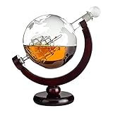 Geschenke 24 Whiskey Karaffe Globus ohne Personalisierung | Geschenk für Whisky-Kenner | Für Schnaps wie Cognac, Brandy, Wodka | Geschenkidee zur Hochzeit, Gebu