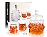 Whiskey Karaffe Whiskyflasche mit 2 Whiskygläser,Whiskey Dekanter 750ML Geschenke für Männer,Whiskey Set für Bourbon,Single Malt,Jameson,Irish,Wein, Scotch, Brandy
