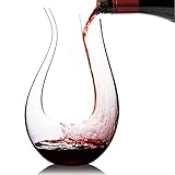 Cooko Weindekanter, Mundgeblasene Weinkaraffe, Bleifreies Kristallglas, Klassisches Weinentlüftungs,Weinzubehör 1500m