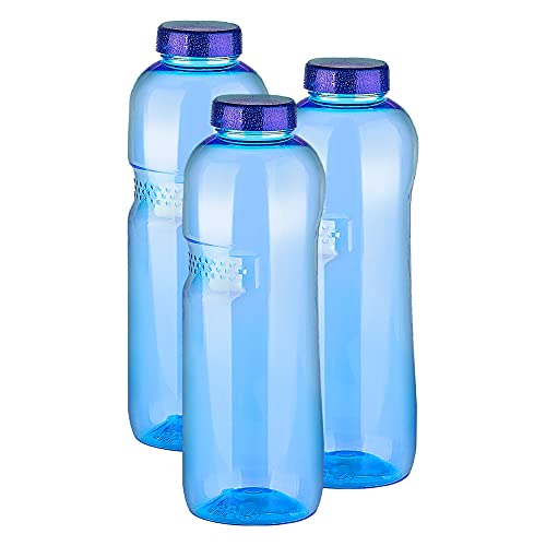 Trinkflasche 3 x 1 L Wasserflasche Tritan ohne Bisphenol-A (BPA frei)