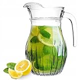 KONZEPT - Glaskrug, 1,2 L mit Auslauf und handlichem Griff, Krüg ideal für Wasser, Saft, Eistee, Limonade, Milch, Glaskanne Spülmaschinenf